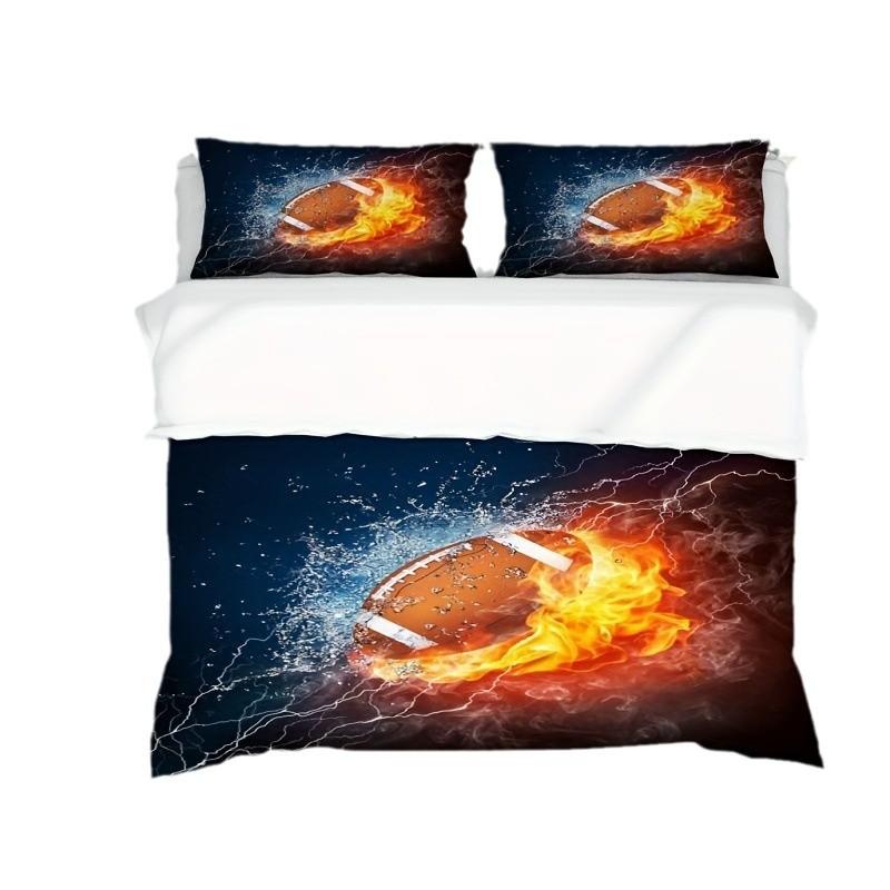 Регби Американский футбол Домашний текстиль Цифровая печать Комплект постельного белья из трех предметов