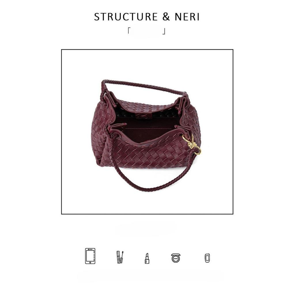 Новая оригинальная женская сумка из натуральной овчины, сумка-парашют среднего размера, ручная работа, плетеная сумка с металлической пряжкой, сумка-тоут на одно плечо и для ношения в руке