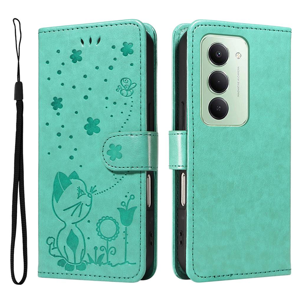 For Xiaomi Redmi 15 5G (Global) (169mm) Leather Wallet Case Cat Bee Pattern Phone Cover Stand