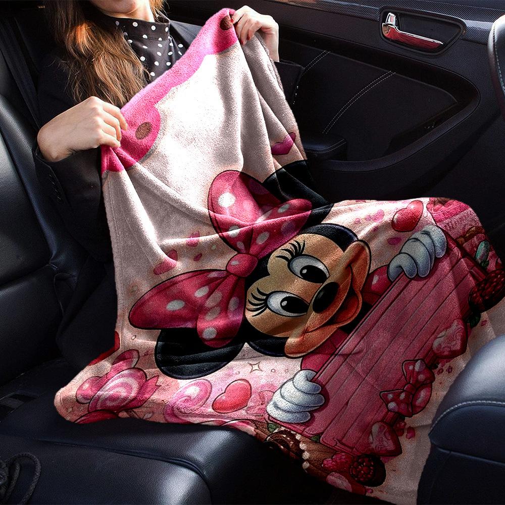 1pc Minnie Mouse Sweet blanket Lightweight Flannel Throw for Sofa Bed Travel Camping Livingroom Office Couch Chair
