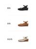 Women's Top Layer Cowhide Leather Perforated Breathable Sloping Heel Mary Jane Single Shoes