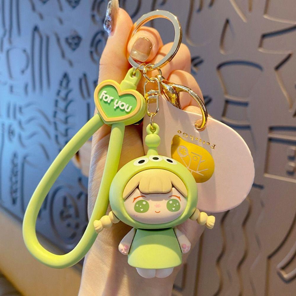 Fashion Bag Pendant Cartoon Car Key Ring Hanging Ornaments Cute Doll Key Chain  School Bag Pendant
