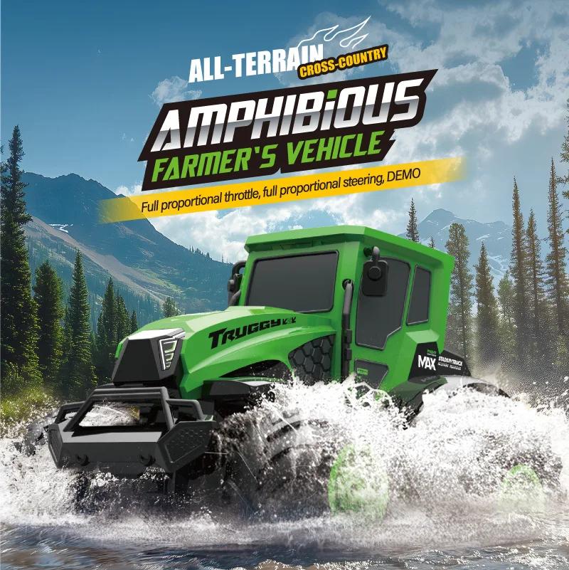 1/14 Большие RC Фермерские Машины Амфибия Игрушки Полный Масштаб 2.4G Пульт Дистанционного Управления Внедорожник Игрушка 4WD Модель Фермерского Автомобиля Рождественские Подарки