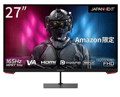 Игровой монитор JAPANNEXT 165 Гц 1 мс Full HD 1920x1080 Разрешение VA Панель Дисплей Светлый Вид 27 дюймов (Совместимость с HDMI/DisplayPort/VESA/Синий