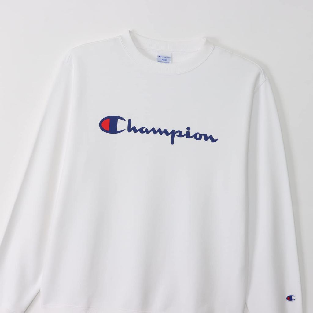 Long-sleeved fleece crew neck sweatshirt with script logo, basic, size C8-W043Z -010-XL