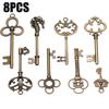 8pcs New Large Vintage Skeleton Keys Antique Keys Pendant Jewelry Craft Decor