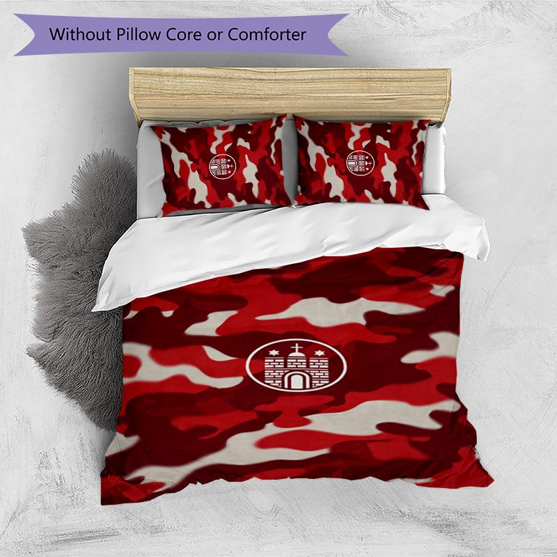FC St. Pauli Football Printed 3 Pieces Bedding Set, Comfortable Skin Friendly Bedroom Duvet Cover Set