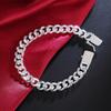 925 Sterling Silver Solid 8-Chain Bracelet Wedding Fashion Jewelry