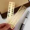 Brass Ruler Bookmark Hollow Metal Bookmark Stationery Number Letter Bookmark  Page Marker