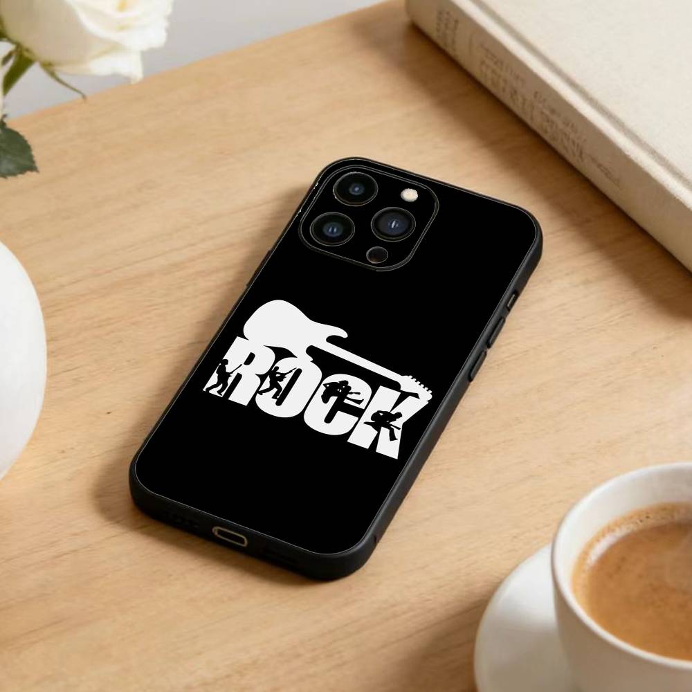 Чехол для телефона ROCKSTAR для iPhone 17, 16, 15, 14, 13, 12 Plus, Max, Мягкий силиконовый, Черный