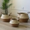 Bamboo Seagrass Storage Baskets Wicker Basket Plant Nordic Style Garden Flower Pot Laundry Basket Container Toy Holders
