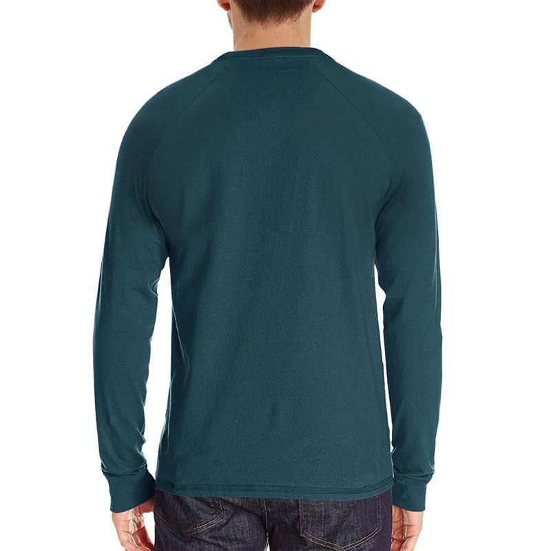 Men's Long-sleeved Shirt Solid Casual Bottom Shirt Slim Fit Round Neck Men's T-shirt