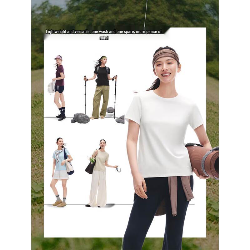 Beneunder Women's Round Neck Lightweight Cotton T-Shirt CT005