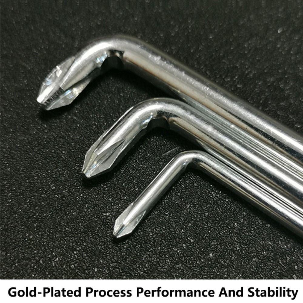 3PCS/Set Portable Elbow Bend Short Arm PH0 PH1 PH2 Screwdriver Double Headed Screwdriver Set L-Type