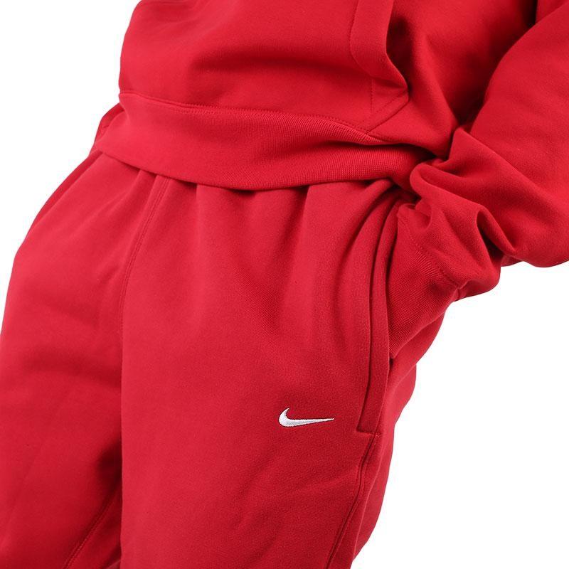 Nike Мужские красные вязаные спортивные штаны с подкладкой из флиса, эластичными манжетами и винтажным классическим логотипом лаборатории CD6394-687