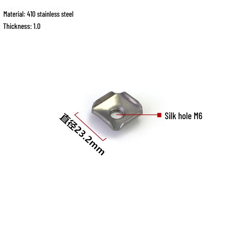 Соединитель квадратной трубы из нержавеющей стали с резьбовым отверстием для сборки стеллажа