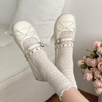 Модные и легкие французские красные туфли на плоской подошве с принтом «мэри джейн» женские новые весенние туфли 2025 года