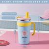 Double Drink Vacuum Cup Large Capacity Cold Water Mug Portable Suction Tube Cup  Drinkware