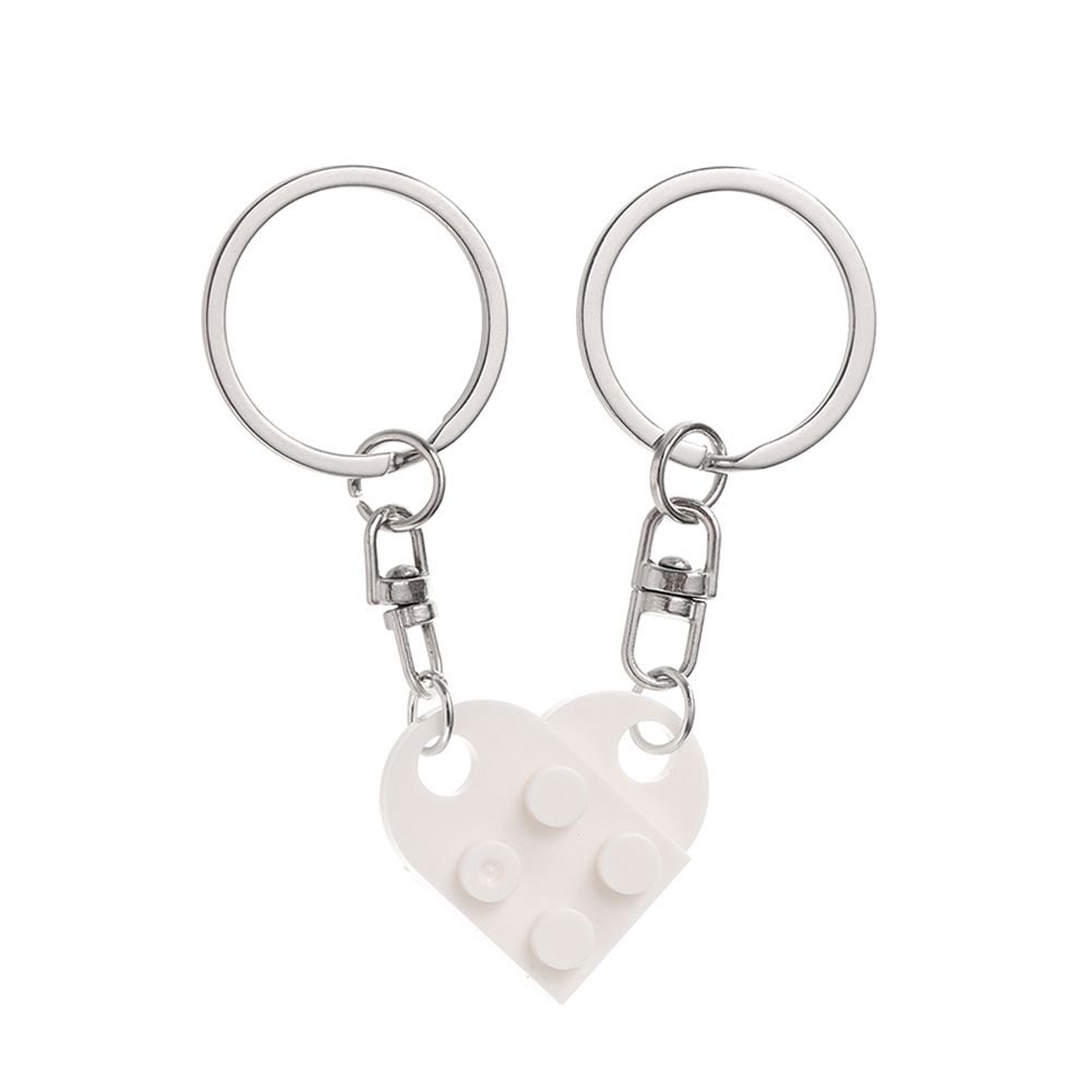 Gifts Couples Friendship Separable Heart Pendant Key Ring Building Block Keychains Key Buckle
