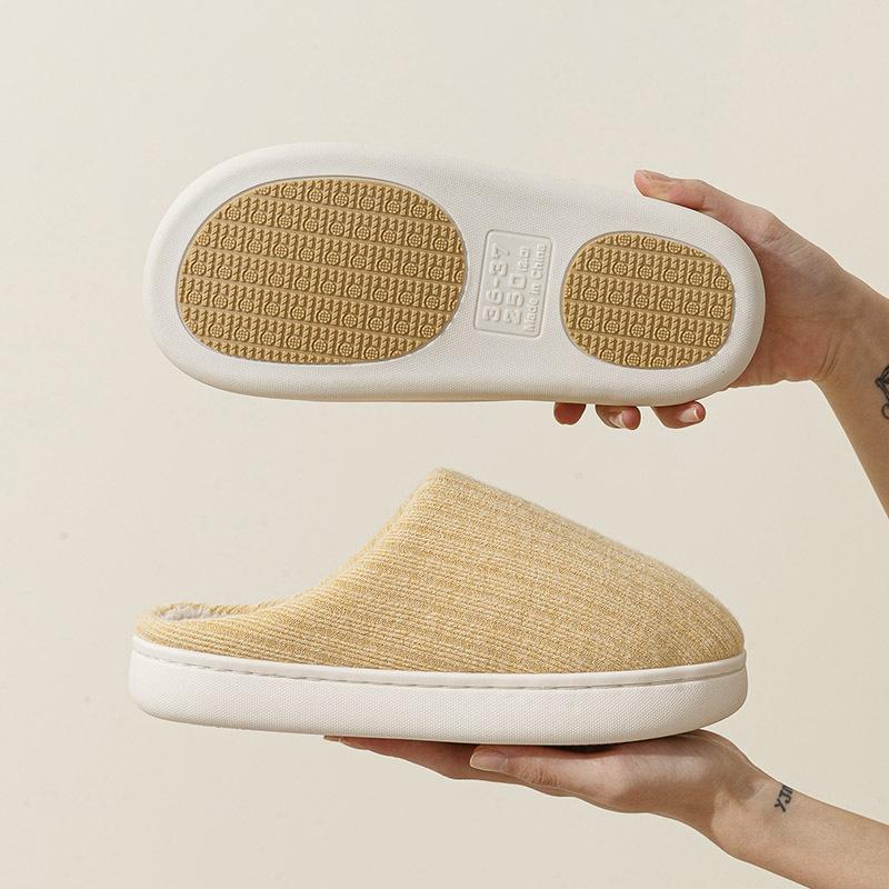Elderly Non-slip Cotton Slippers Women's Autumn and Winter New Couples Home Indoor Velvet Warm Confinement Household Wool Slippers Men