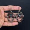 Mystic Topaz 999 Copper Wire Wrapped Earrings, Handmade Gemstone Jewelry Earrings, For Memorial Day