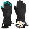 Semiro Лыжные Зимние Перчатки Теплая Конструкция x Зимние Перчатки с Флисом Сенсорный экран и Зимние Виды Спорта Юниор Регулируемые Снежная Гора Открытый Унисекс