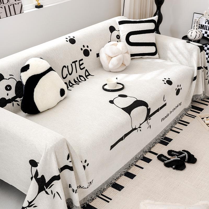 Panda Chenille Sofa Towel Four Seasons Universal All-Inclusive Sofa Cover Dust Cover Living Room One-Piece Sofa Large Cover Cloth