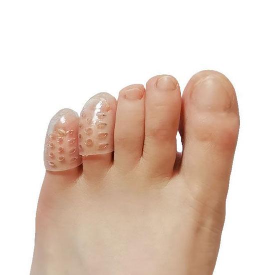 30Pcs Cushioning Decompression Toe Protector High Elastic Breathable Holes Clear Silicone Shockproof Toe Covers Foot Care Tool