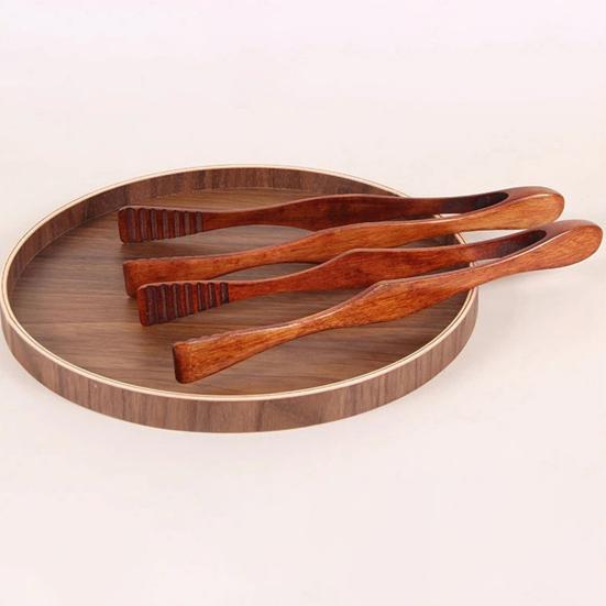 Деревянные кухонные щипцы с длинной ручкой для барбекю, гриля, сервировки салата, эбеновое дерево