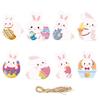 Easter Bunny 8 Pieces Easter Paper Ornaments, Easter Decorative Paper Pendant Paper Easter Ornaments DIY Paper Crafts