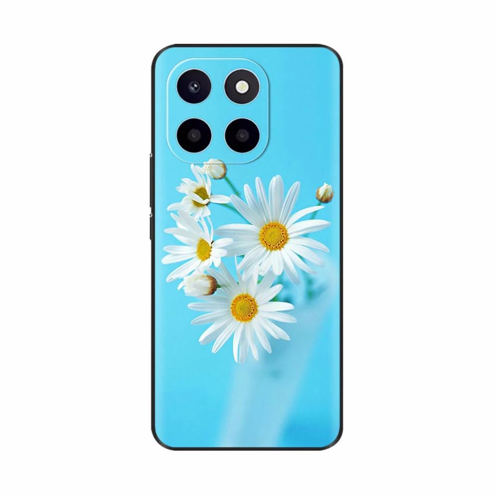 Чехол для Honor X6c Милый ТПУ Силиконовый Чехол для Телефона Для Honor X6c Задняя Крышка HonorX6c X 6C С Принтом Цветов Мягкий Силикон Coque Fundas