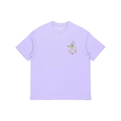 Футболка свободного кроя с круглым вырезом Li Ning X Steven Harrington Collaboration Cartoon Print, мужские топы, фиолетового цвета AHSR937-4