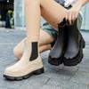 Women's Elastic Band New Martin Rain Boots Platform Plastic Waterproof Outdoor Work Shoes Kitchen Overshoes