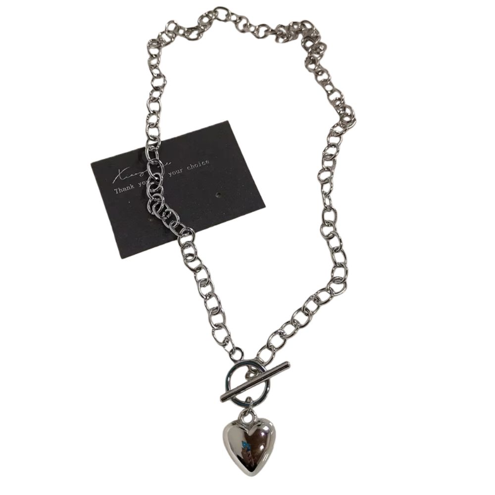 Black Heart Punk Rock Necklace Zinc Zinc Zinc Alloy Cross Pendant Halloween 90s Y2K Necklace Men Women