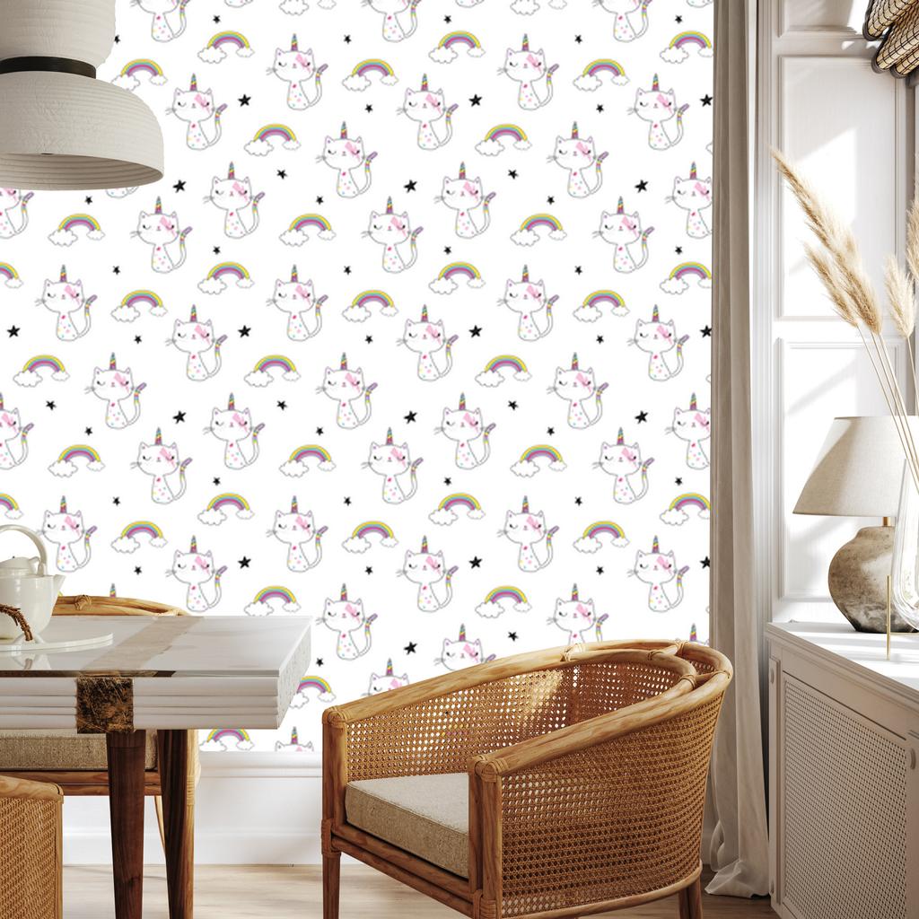 Wallpaper Little Colorful Kittens for Living Room and Bedroom 50x1000