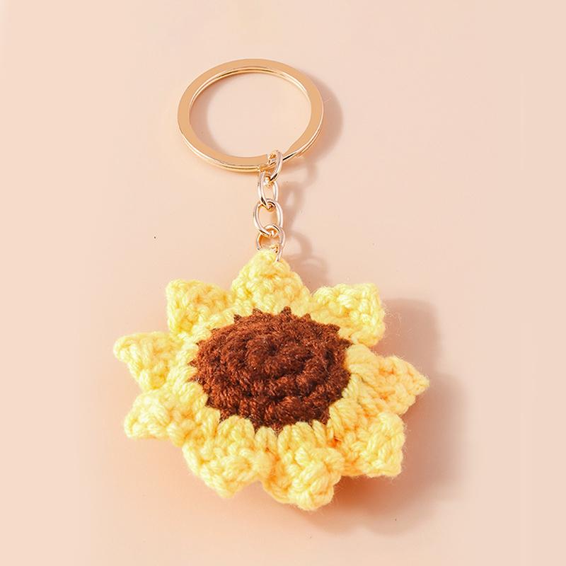 Cute Handmade Knitted Animal Keychain Crocheted Frog Keyring Pendant Key Holder for Women Girls Handbag Charms DIY Jewelry Gifts
