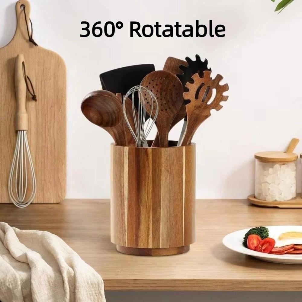 360° Rotatable Cutlery Rack 16.5cm Tableware Storage Shelf Large Fork Organizer  Spoons Organizer