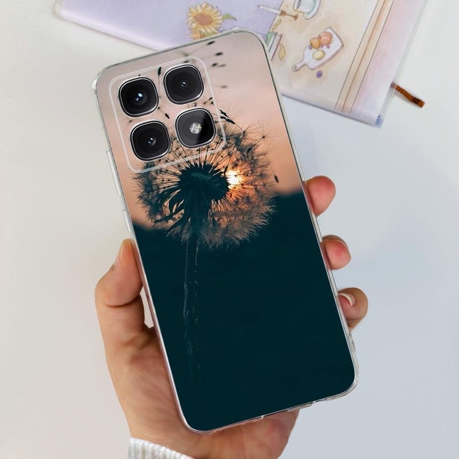 Чехол для Xiaomi 14T Pro Стильный чехол с рисунком цветов 6,67'' Прозрачный силиконовый чехол для телефона Для Xiaomi Mi 14T 14TPro Mi14T Мягкий чехол