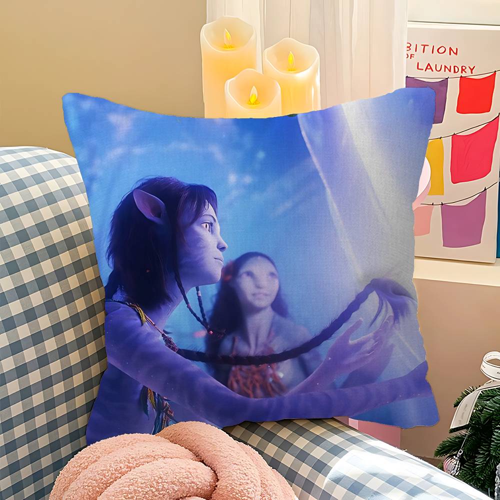 Movie A-Avatar Retro Pillow Covers Cartoon Sofa Decorative Home Double-Sided Printing Short Plush Cute Cushion Cover