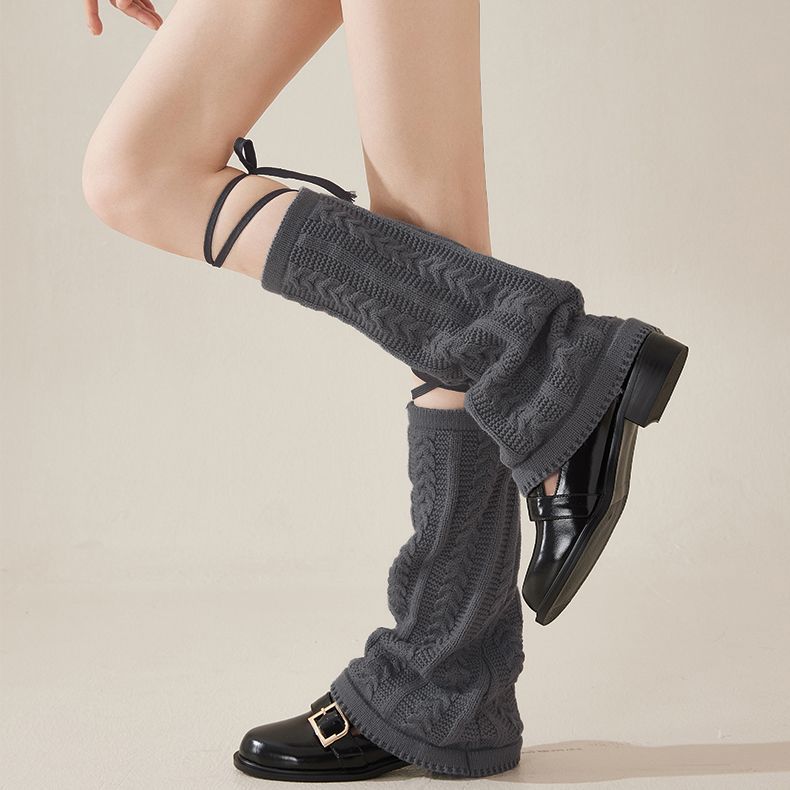 Japanese-style JK Patterned Knitted Sweet Flared Y2K Slouchy Socks Ins Student Spice Girl Subculture Calf Leg Warmers