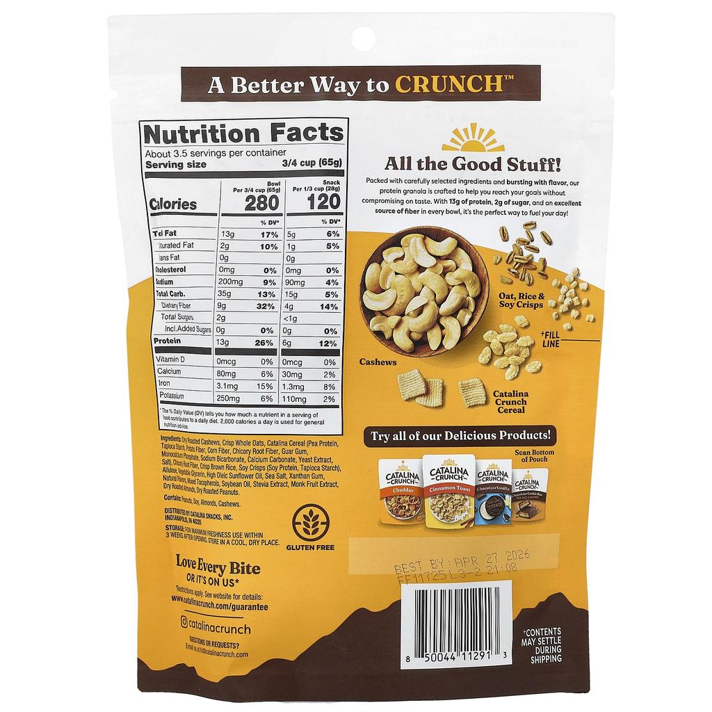 Catalina Crunch, Protein Granola, Honey Cashew, 8 oz (227 g)