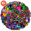 50 Pcs Creative DIY Graffiti Stickers with Neon Lights, Waterproof Personalized Decoration, Luggage, Colorful Cartoon Stickers In Stock