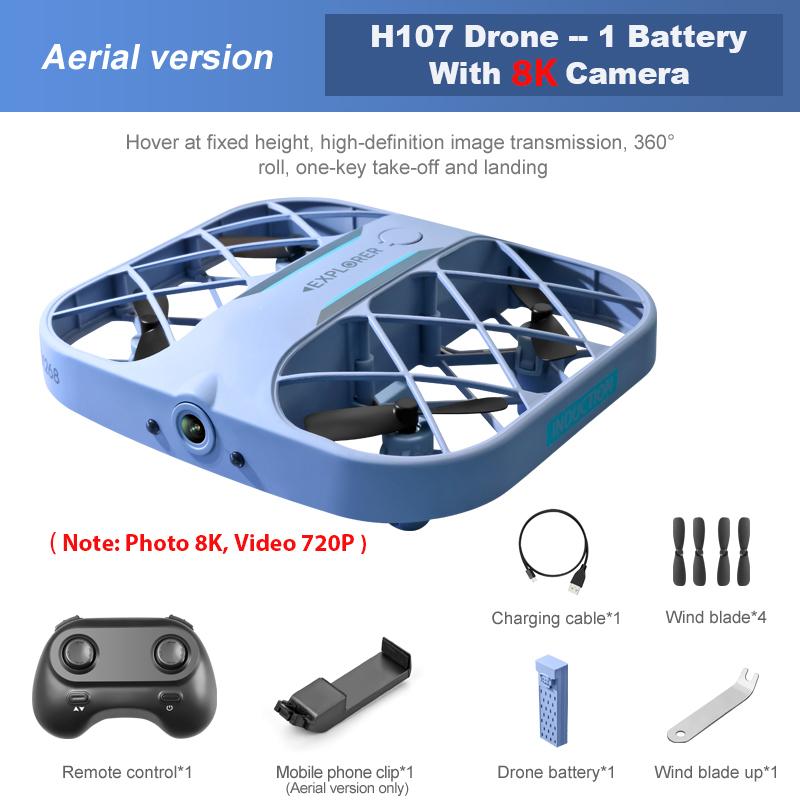 H107 RC Mini Grid Quadcopter Drone с 4K WIFI камерой 4CH Вертолет Игрушечный Дрон Безголовый 360 градусов Флип LED Детские RC Игрушки