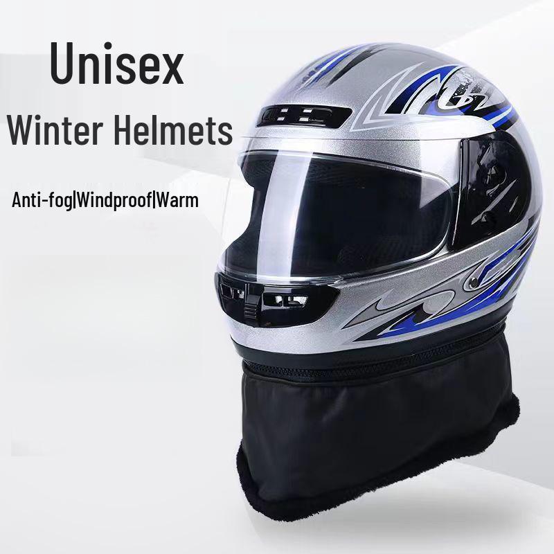 Unisex Full Face Electric Vehicle Helmet - Cold-Proof, Anti-Fog, and Warm for All-Season Riding