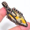 Natural Bumblebee Jasper Gemstone Copper Wire Wrap Gift Pendant 2.68" R3w25