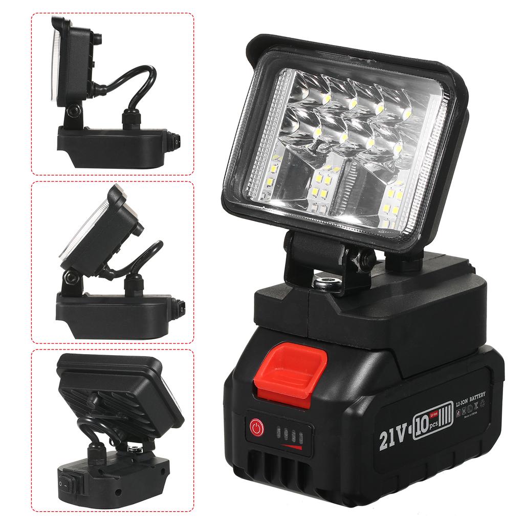 3 Inch LED Work Light for 21V Lithium Batteries Super Bright Outdoor Lighting 120 Degree Rotation