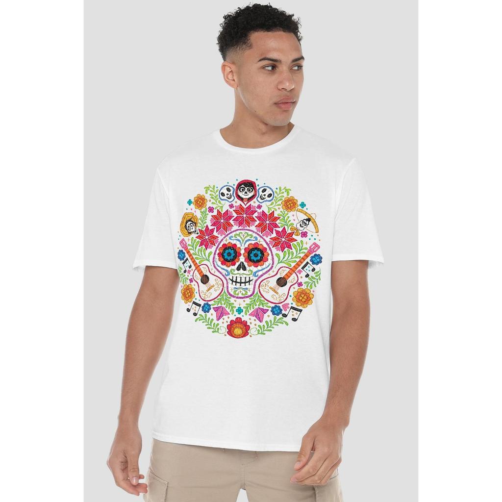 Coco Mens Day Of The Dead Ernesto Miguel Hector Patch T-Shirt