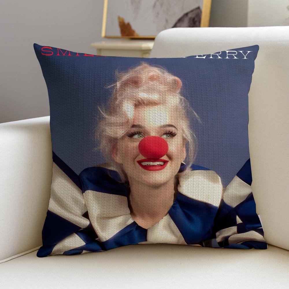 Pop KKaty PerryS Cushion Cover Breathable and skinfriendly linen pillowcase square removable and washable cushion
