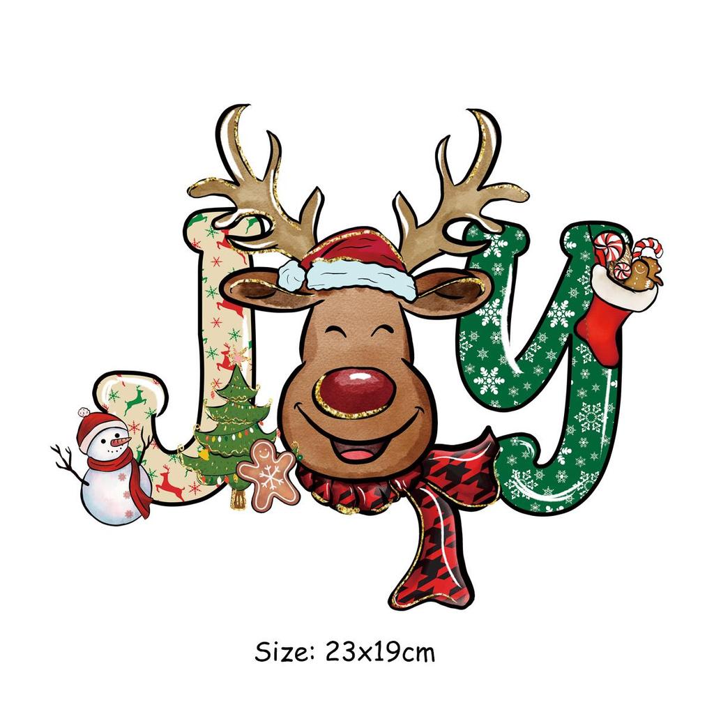 Parches Para Ropa Christmas Joy Hoodies Термопрессовая аппликация Футболка Одежда Наклейки Diy Parches Decals Горячая печать