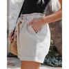 Женские модные однотонные повседневные шорты с широкими штанинами и высокой талией на эластичной повязке